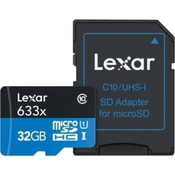Карта памяти Lexar(microSD 32GB  Сlass 10 + Адаптер (LSDMI32GBBEU633A))